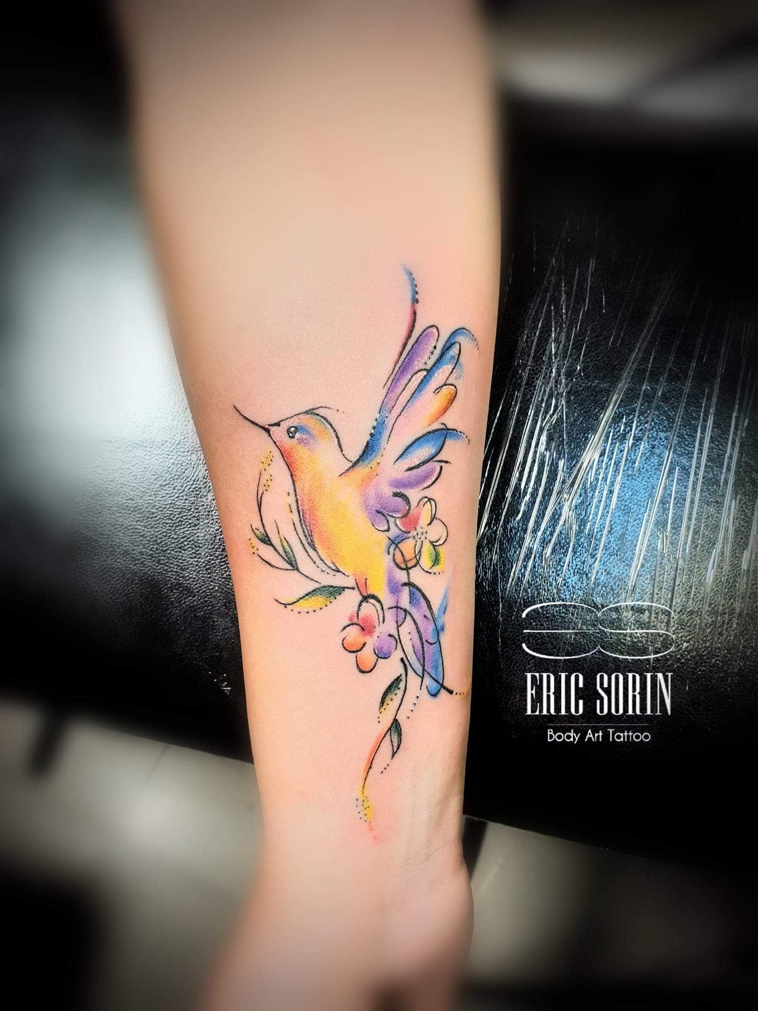 Tatuaj pasare color